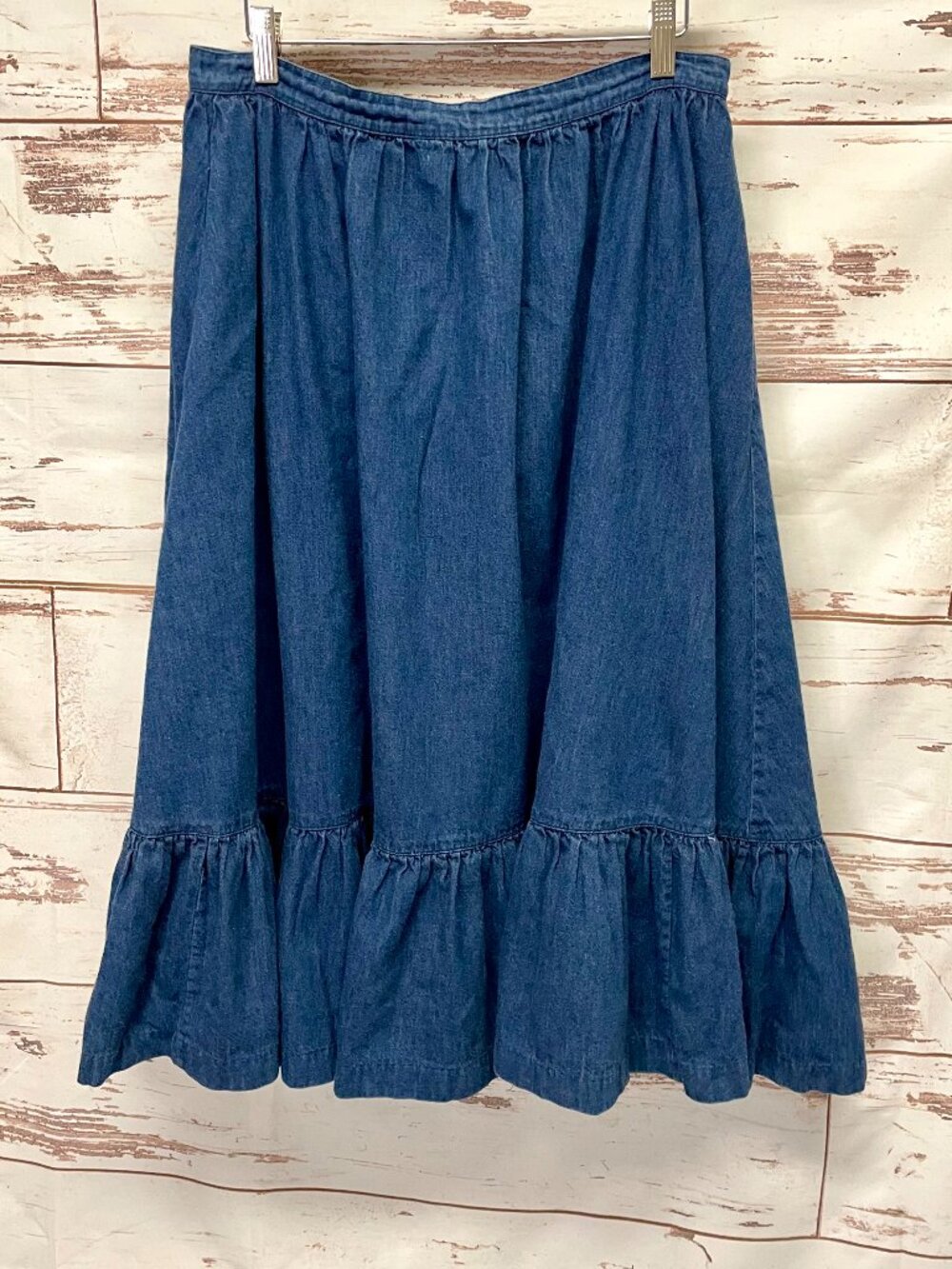 Vintage H Bar C Ranchwear Denim Prairie Skirt